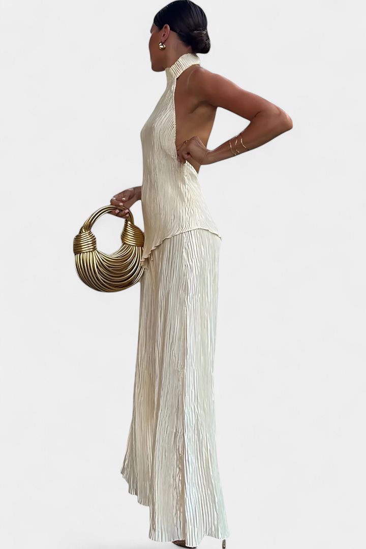 Celeste Pleated Halter Co-Ord Set