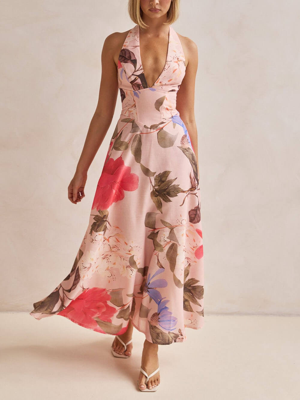 Eden Bloom Halter Maxi Dress