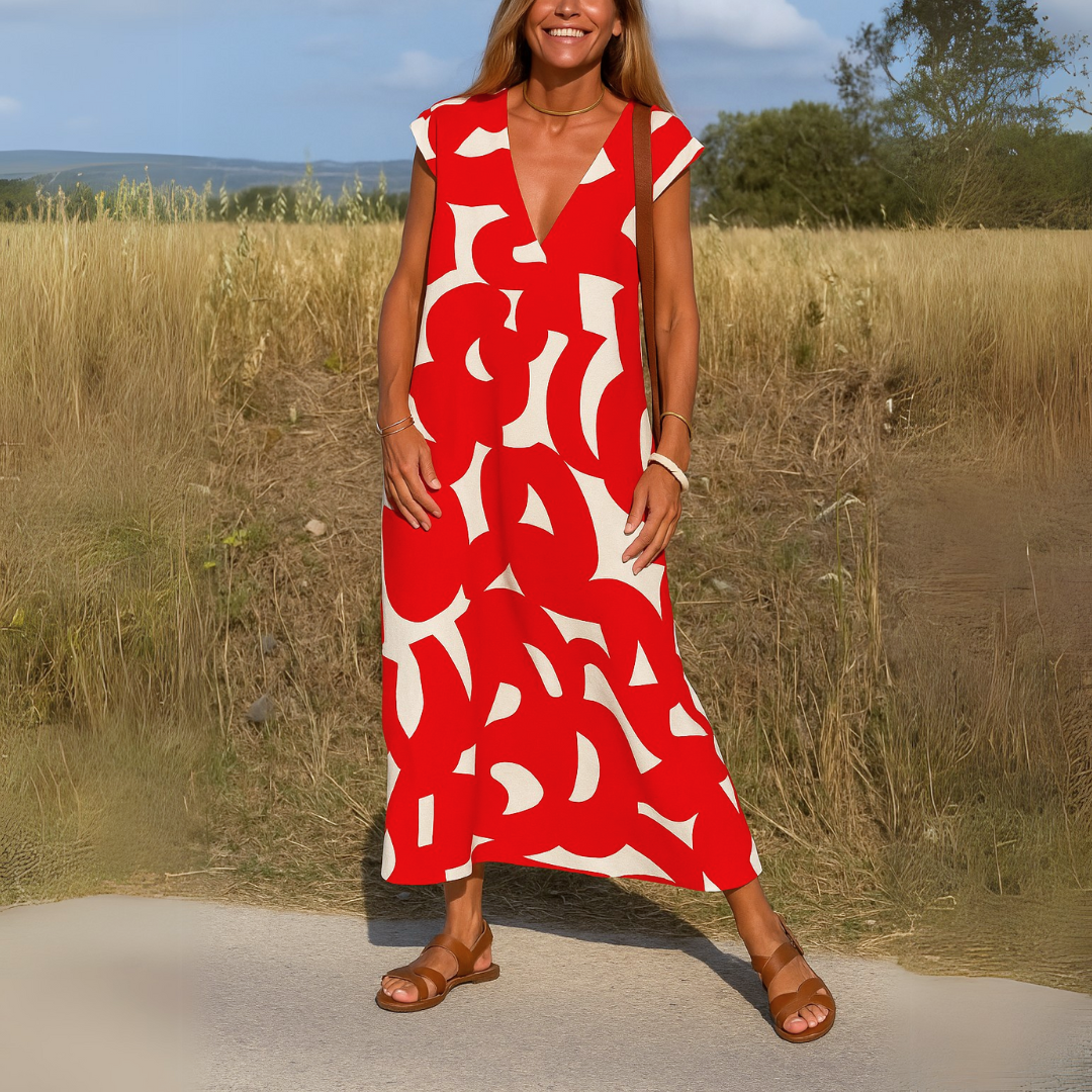 Liora – Airy V-Neck Midi Dress
