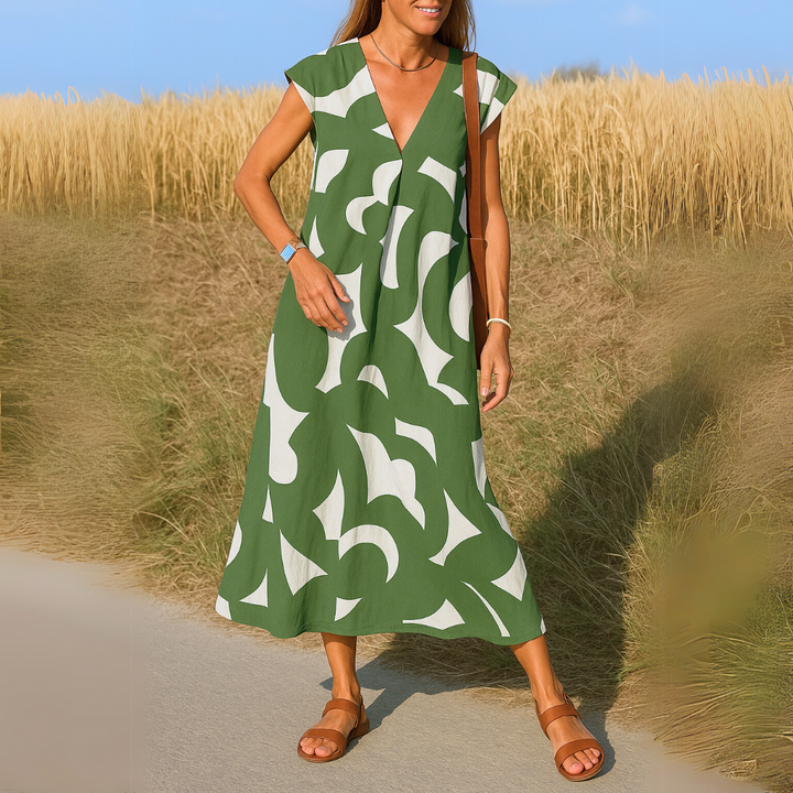 Liora – Airy V-Neck Midi Dress