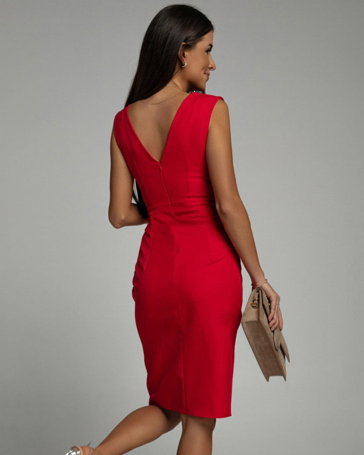 Scarlett Grace V-Neck Slit Dress
