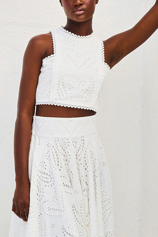 Eliana Two-Piece Set – Summer Look with Maxi Skirt & Embroidery