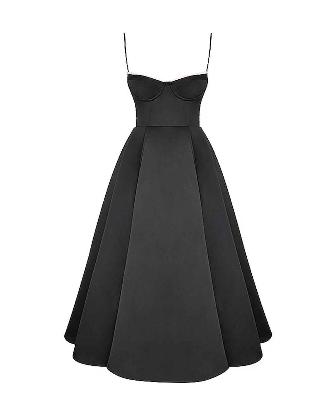 Soleia – Fitted Midi Dress with Spaghetti Straps