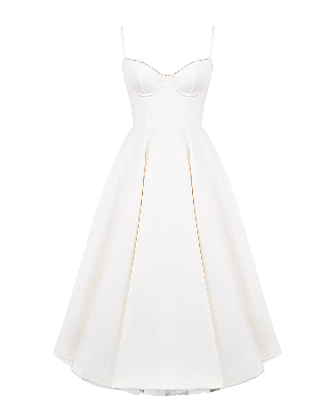 Soleia – Fitted Midi Dress with Spaghetti Straps