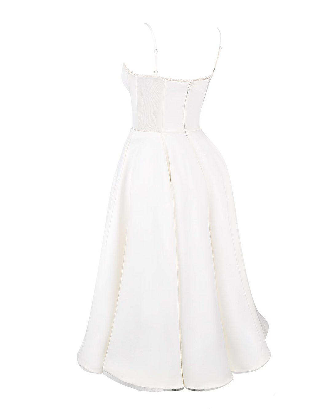 Soleia – Fitted Midi Dress with Spaghetti Straps