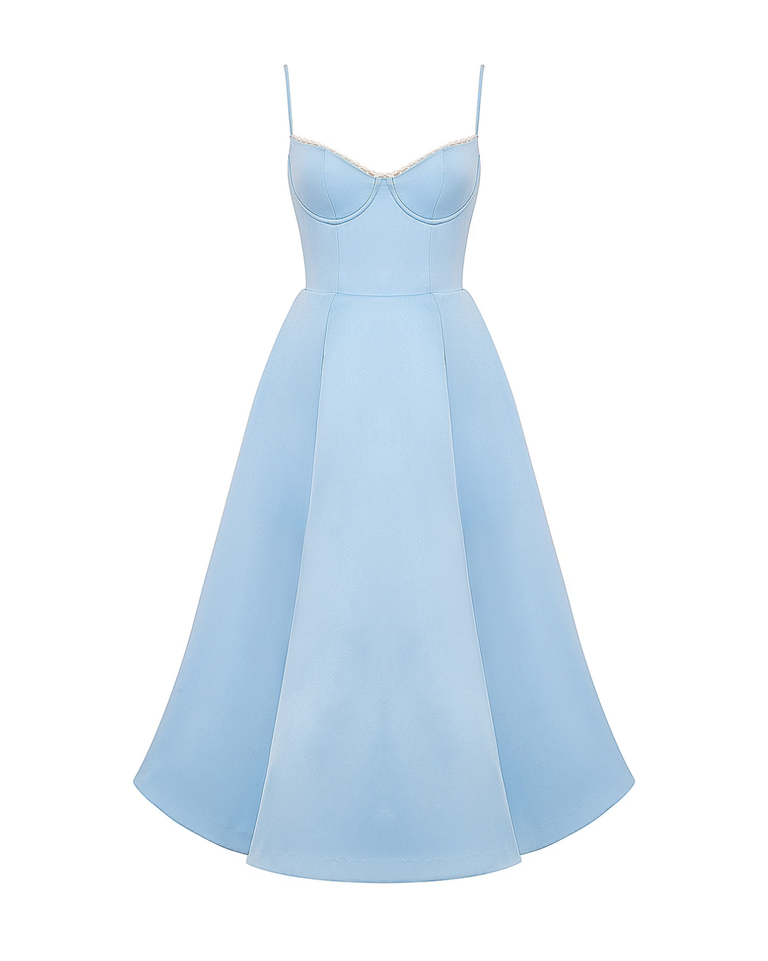 Soleia – Fitted Midi Dress with Spaghetti Straps