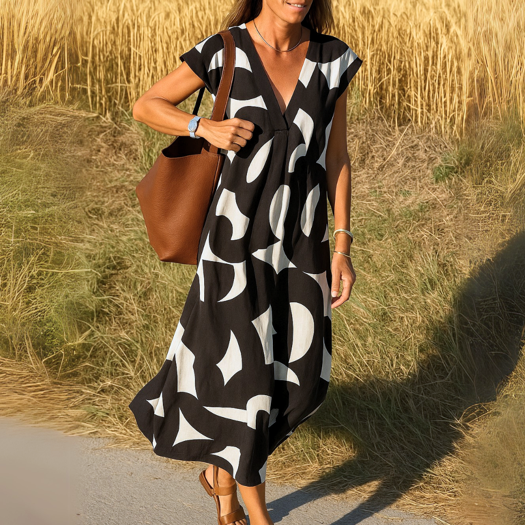 Liora – Airy V-Neck Midi Dress