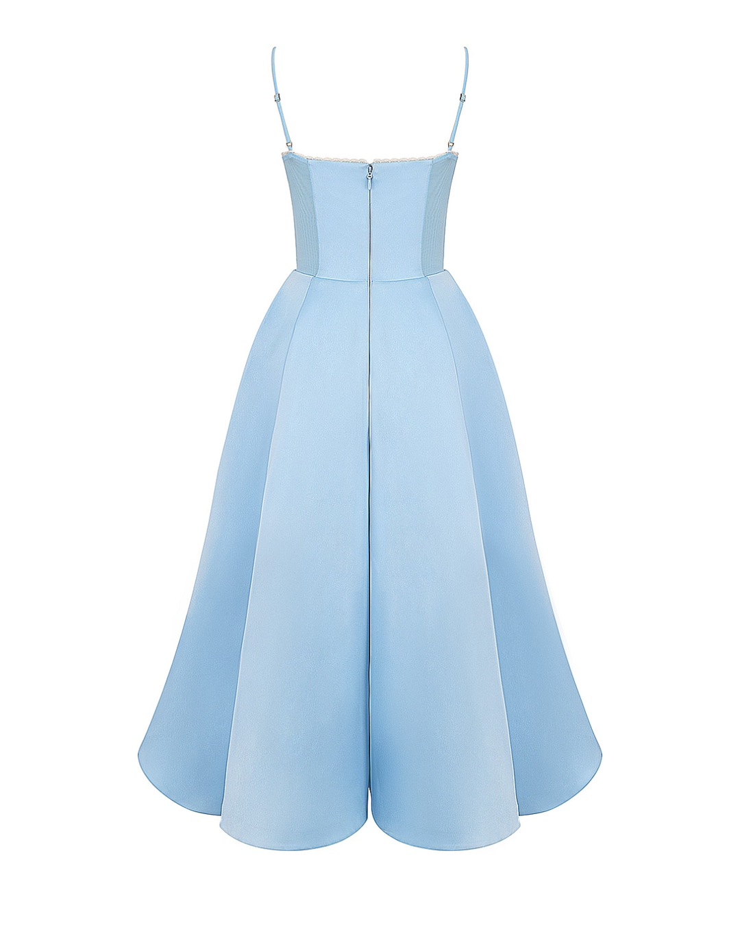 Soleia – Fitted Midi Dress with Spaghetti Straps