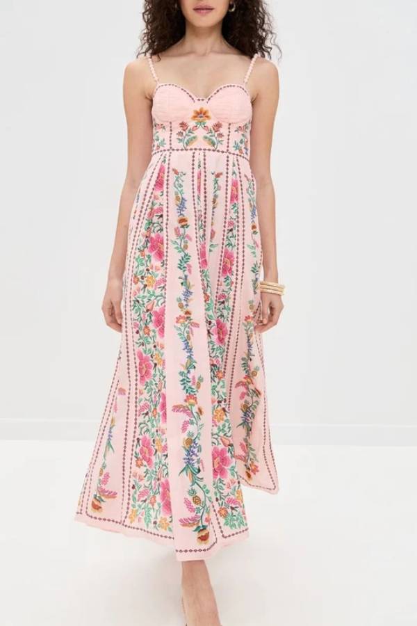 Flora Éclat – Maxi Dress with Sweetheart Neckline
