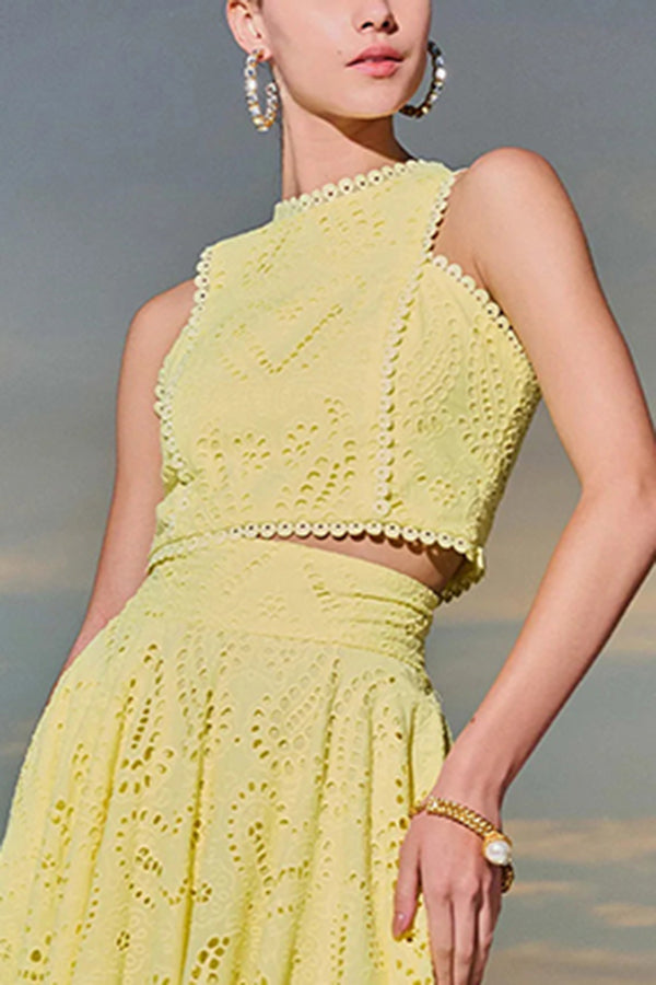 Eliana Two-Piece Set – Summer Look with Maxi Skirt & Embroidery