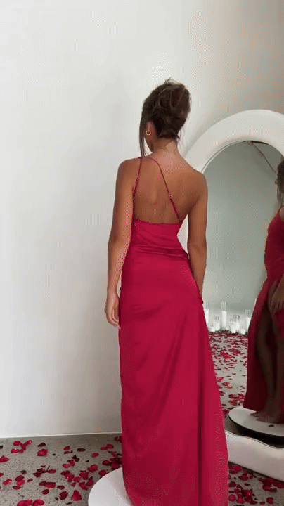 Solana Satin Elegance Maxi Dress