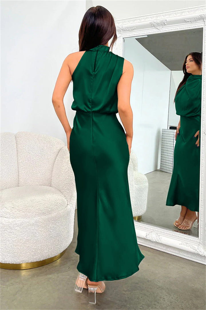 Lunara – Satin Maxi Dress with Cowl Neckline