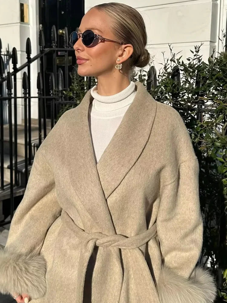 Marvessa | Luxe Faux Fur Woolen Jacket