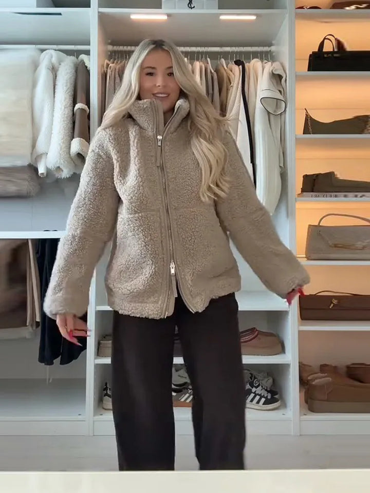 Evionna | Teddy Fleece Zipper Jacket