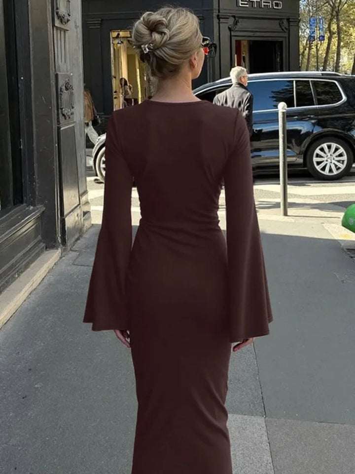 Fiorina | Draped Elegance Maxi Dress