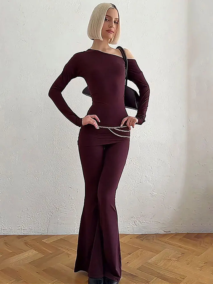 Lianora | Chic Two-Piece Flared Pant Set
