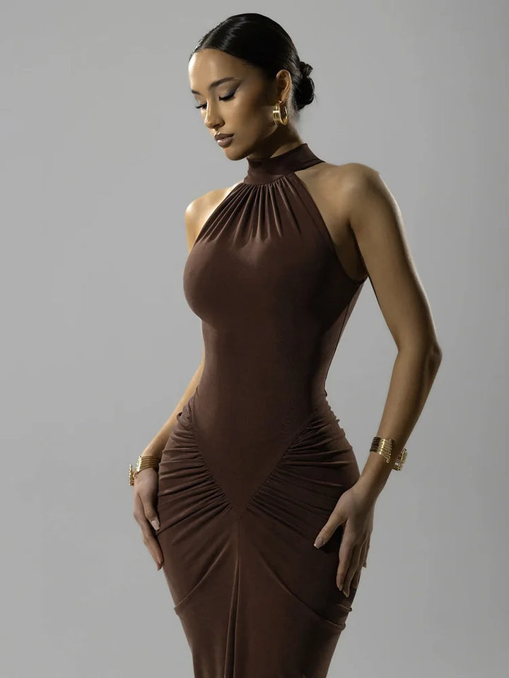 Ondinae | Halter Split Elegance Maxi Dress