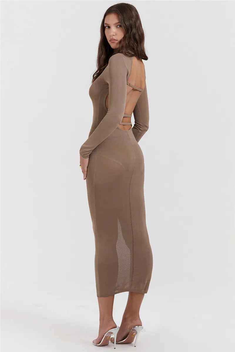 Novira | Sleek Turtleneck Midi Dress