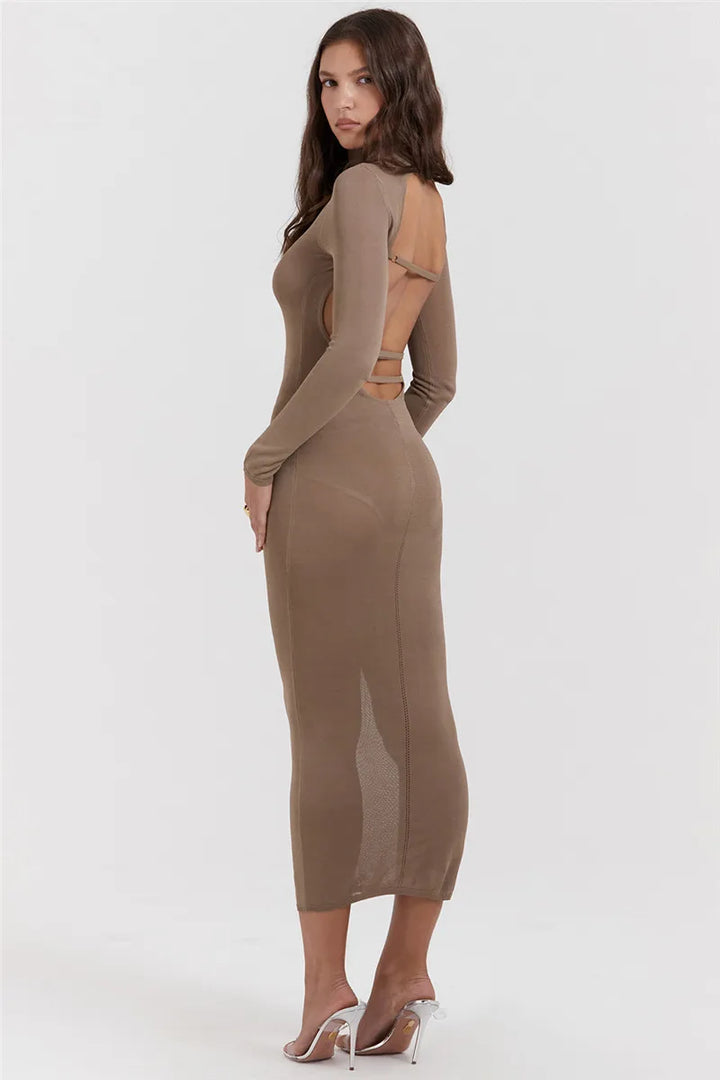 Novira | Sleek Turtleneck Midi Dress