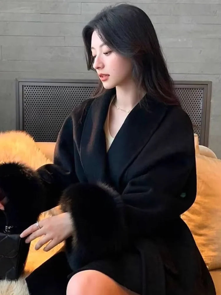 Marvessa | Luxe Faux Fur Woolen Jacket