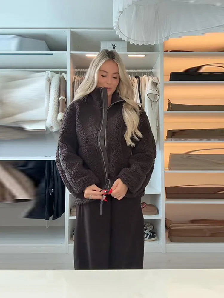 Evionna | Teddy Fleece Zipper Jacket
