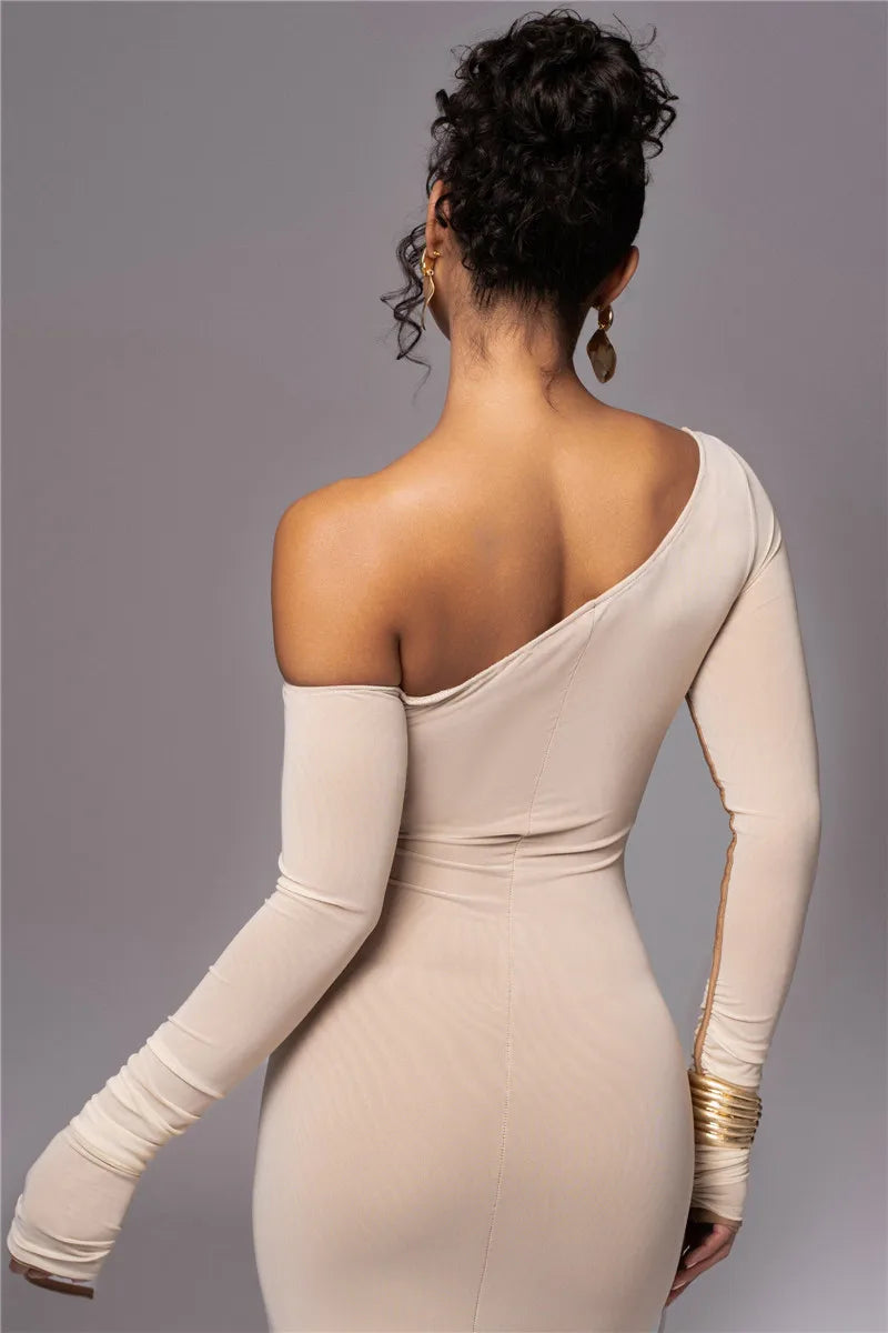 Olyssia | Mesh Ruched Elegance Midi Dress
