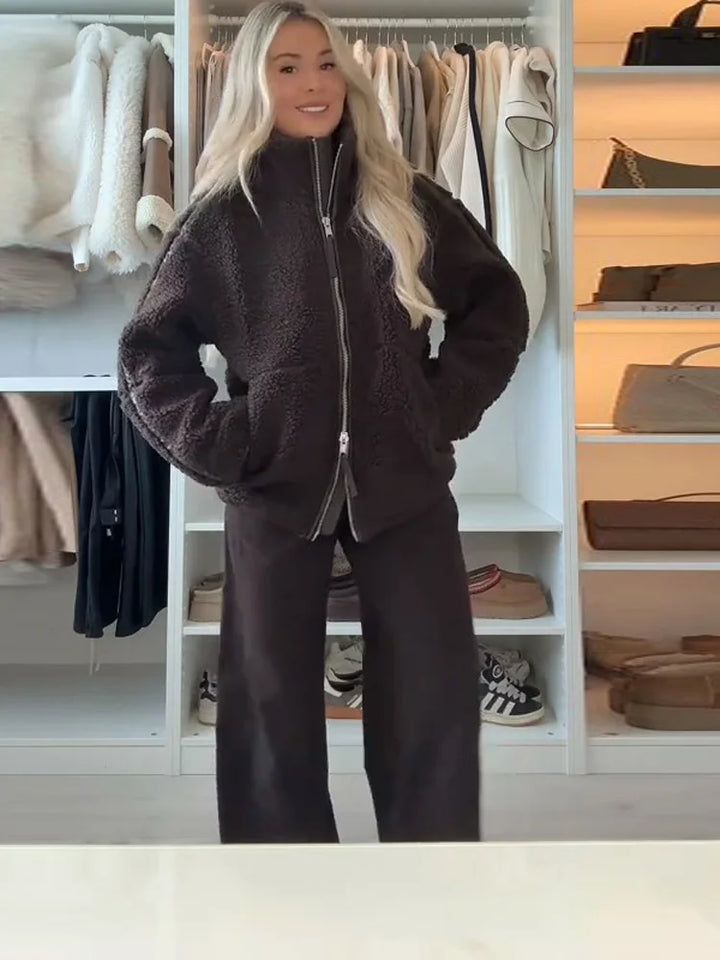 Evionna | Teddy Fleece Zipper Jacket