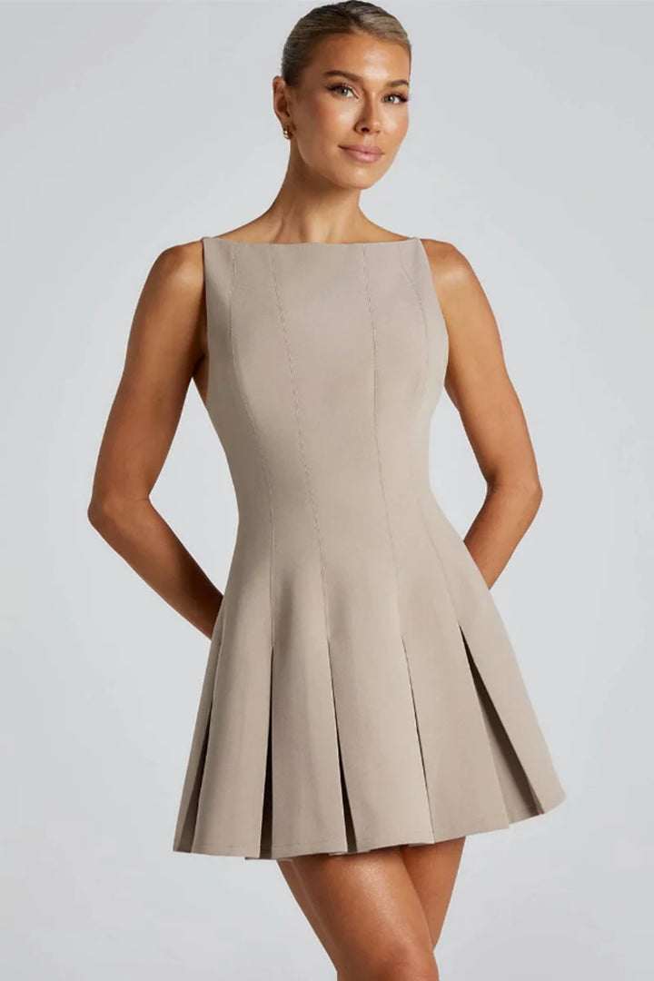 Zephina | Pleated A-Line Mini Dress