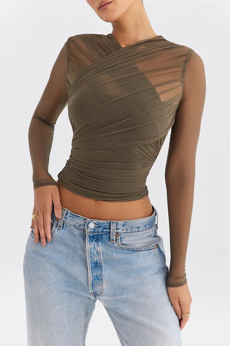 Althira | Sheer Mesh Long Sleeve Elegance Top