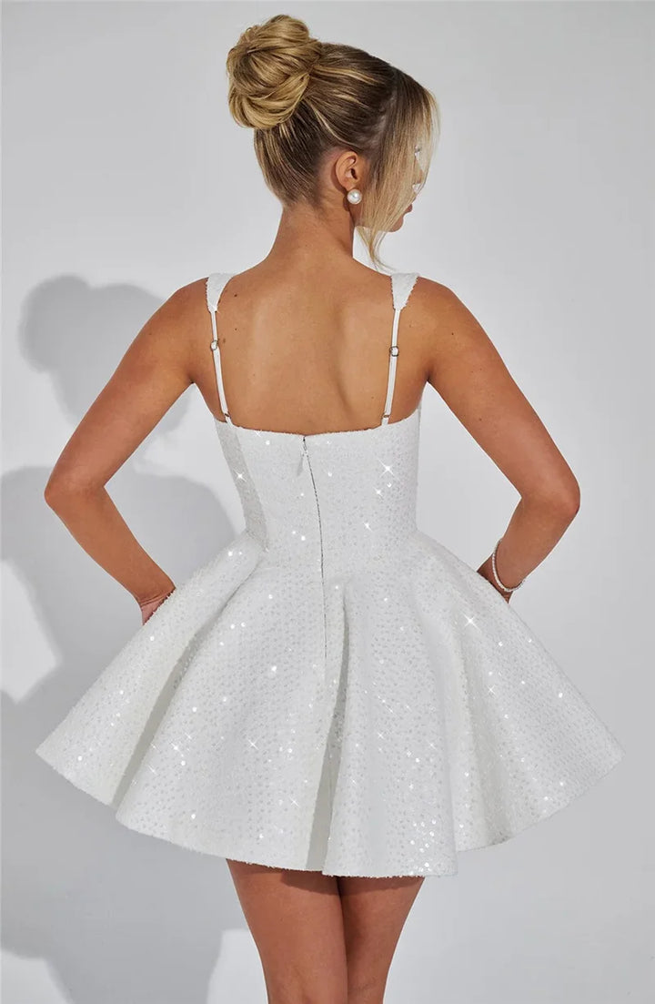 Novaria | Sequin Bow A-Line Mini Dress