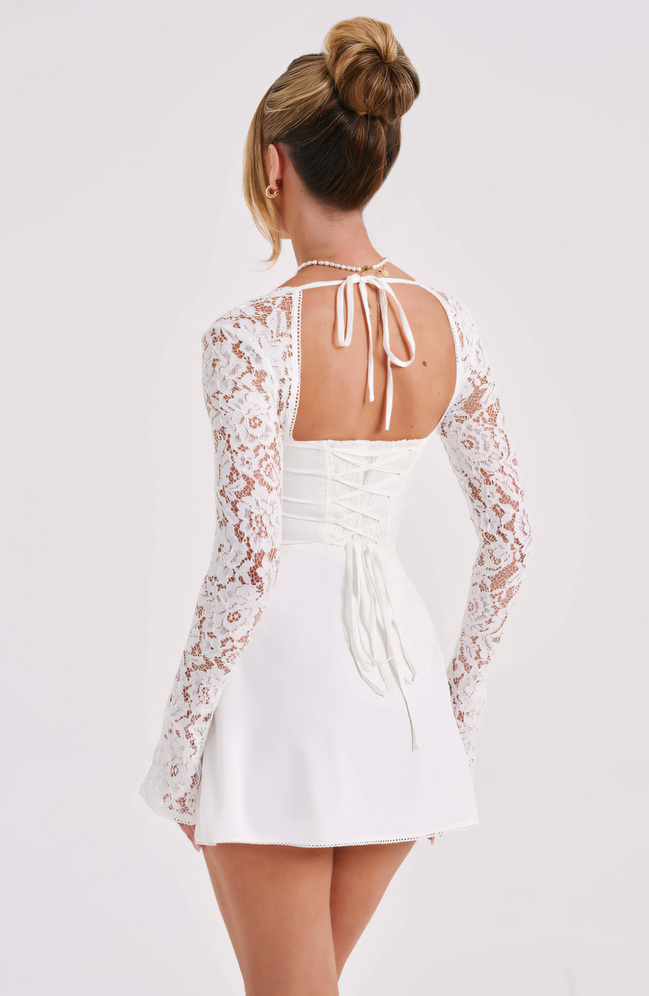 Estavelle | Lace Long-Sleeve Mini Dress