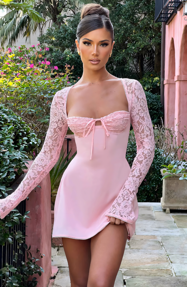 Estavelle | Lace Long-Sleeve Mini Dress