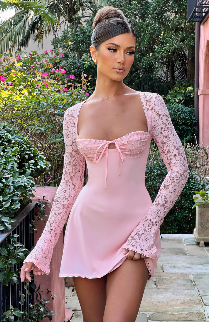 Estavelle | Lace Long-Sleeve Mini Dress