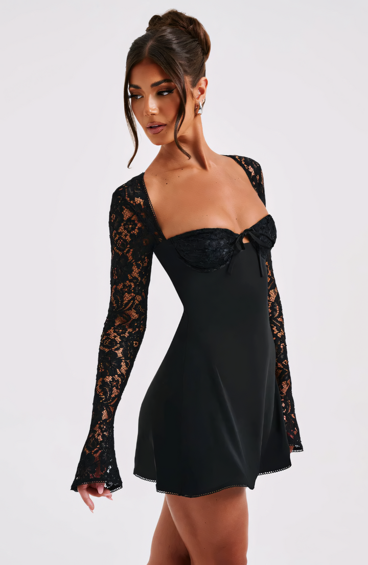 Estavelle | Lace Long-Sleeve Mini Dress