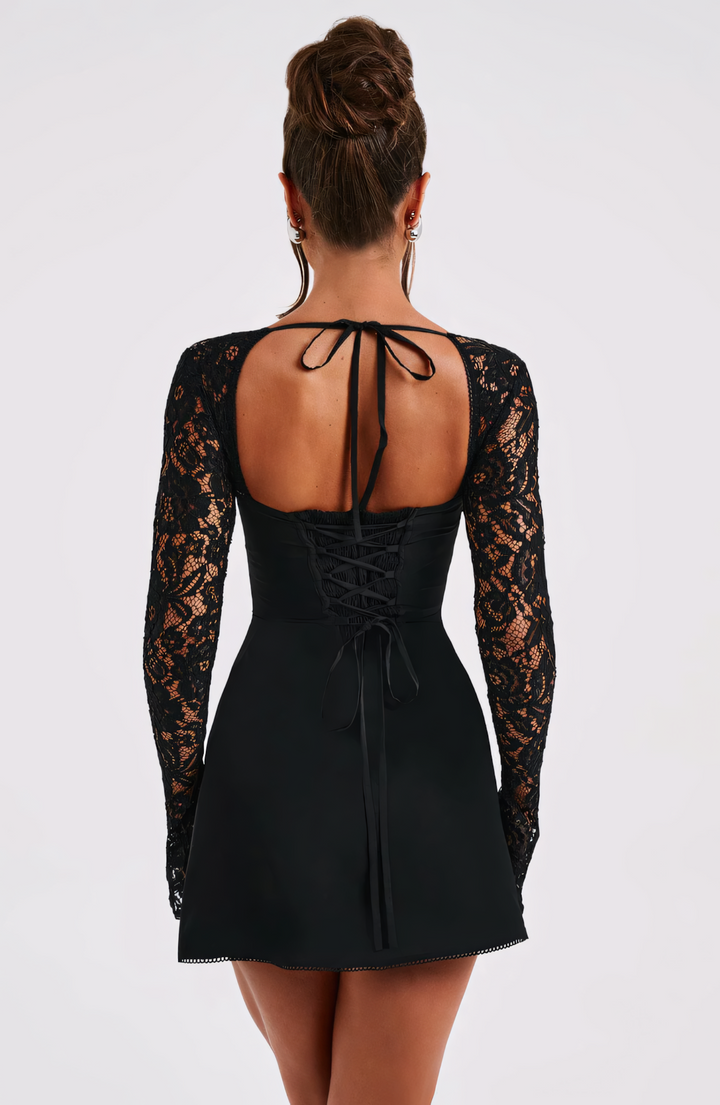 Estavelle | Lace Long-Sleeve Mini Dress