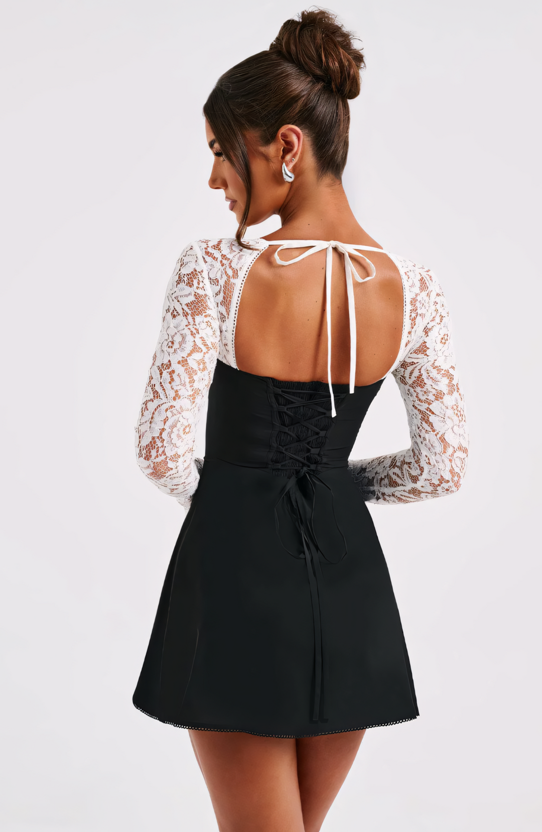 Estavelle | Lace Long-Sleeve Mini Dress