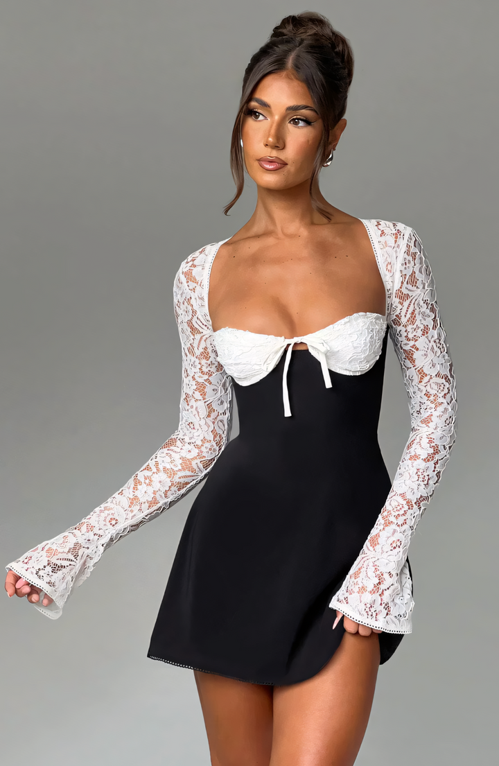 Estavelle | Lace Long-Sleeve Mini Dress