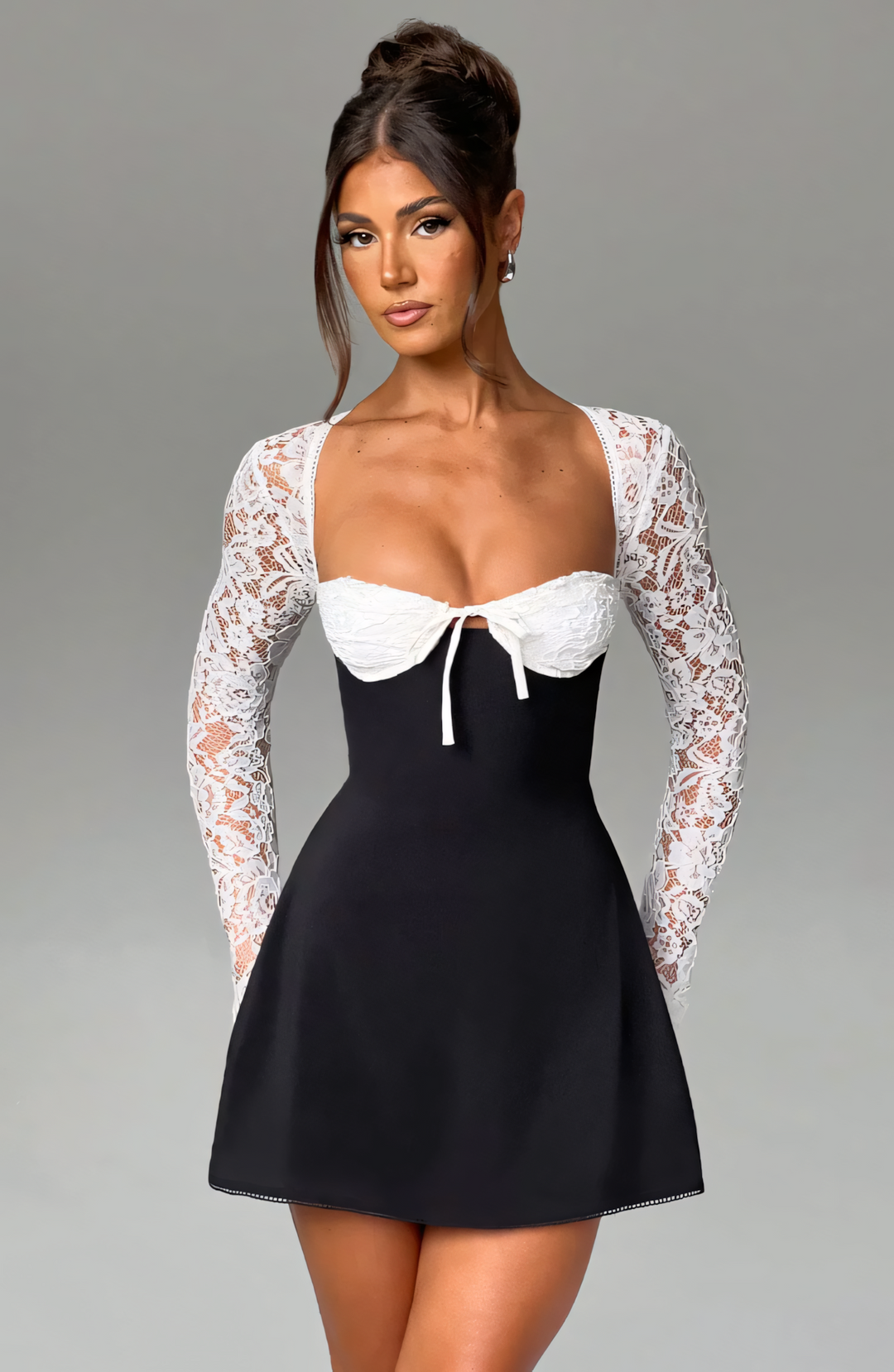 Estavelle | Lace Long-Sleeve Mini Dress