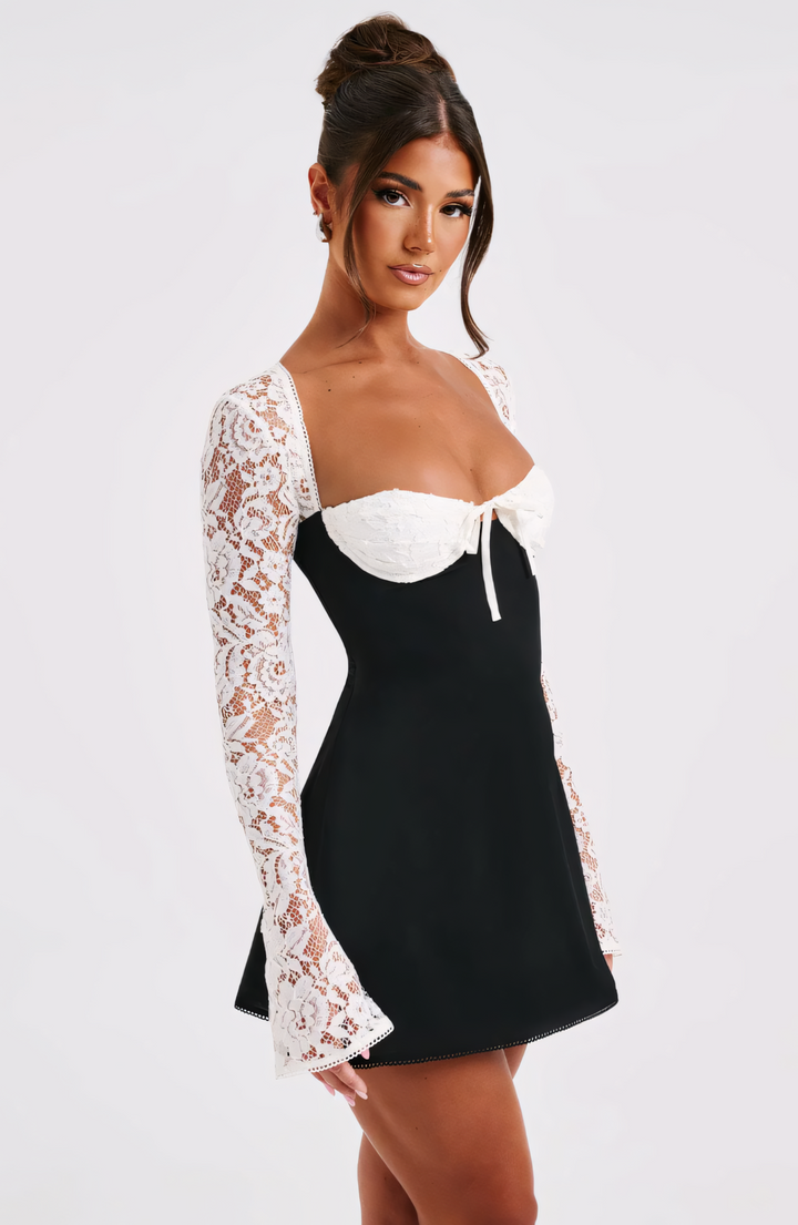 Estavelle | Lace Long-Sleeve Mini Dress