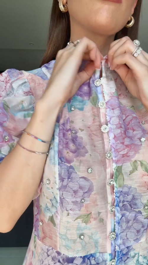 Estelle – Floral Midi Dress with Belt