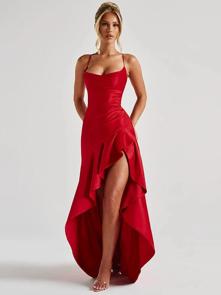 Selestia | Midnight Satin Maxi Dress