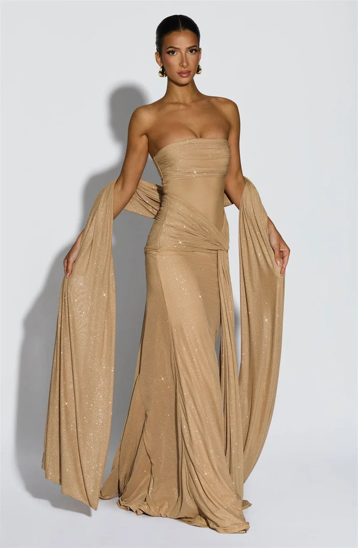 Marovelle | Sparkle Strapless Maxi Gown