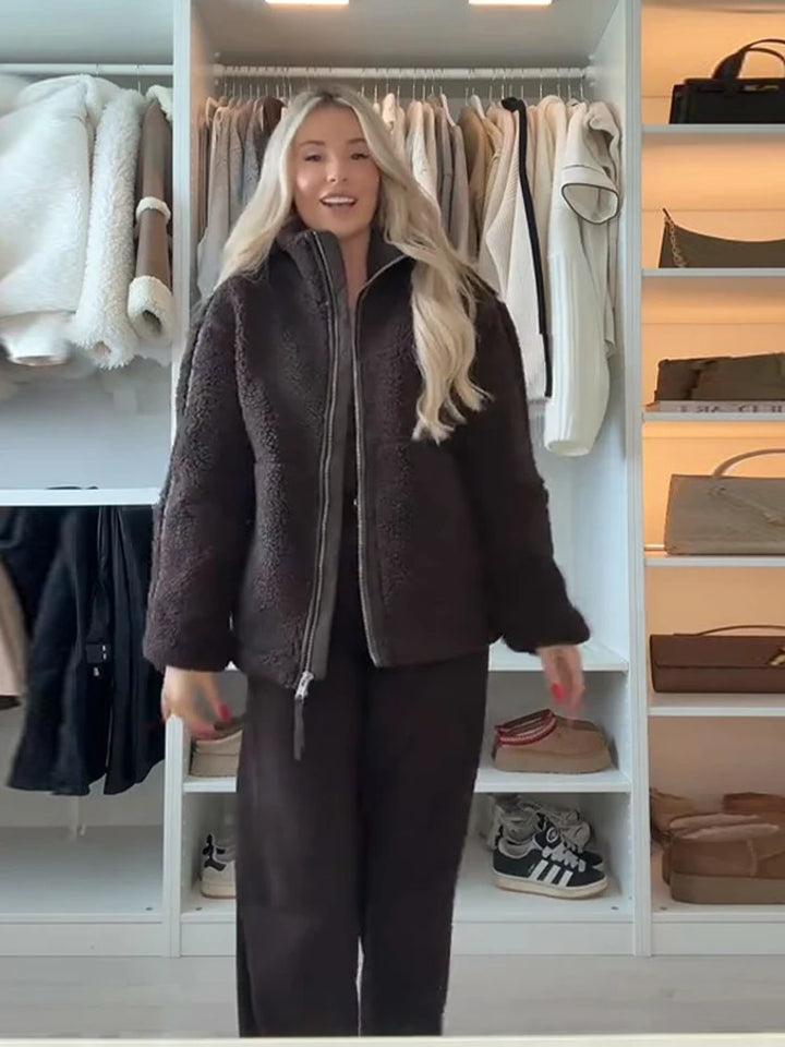 Evionna | Teddy Fleece Zipper Jacket