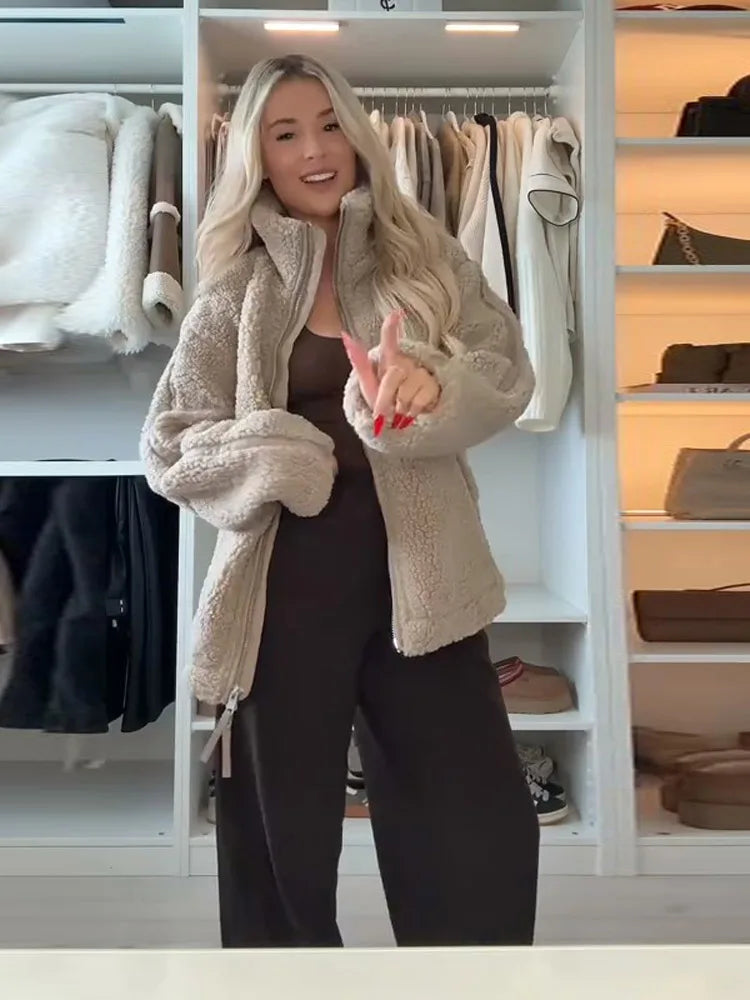 Evionna | Teddy Fleece Zipper Jacket