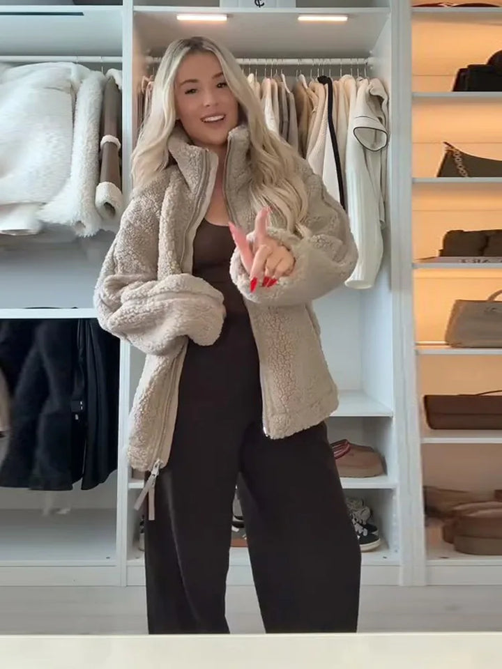Evionna | Teddy Fleece Zipper Jacket