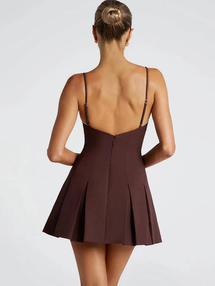 Zephina | Pleated A-Line Mini Dress