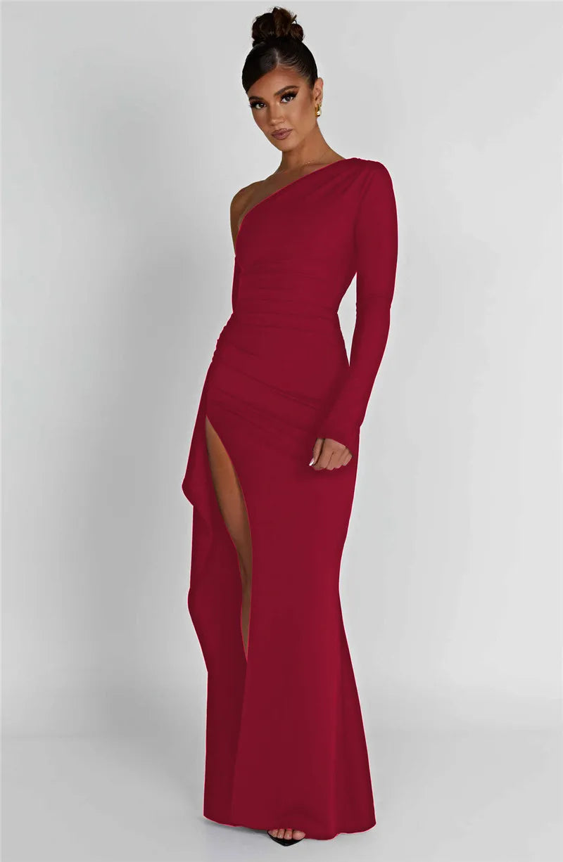 Cerenya | Asymmetric Elegance Maxi Dress