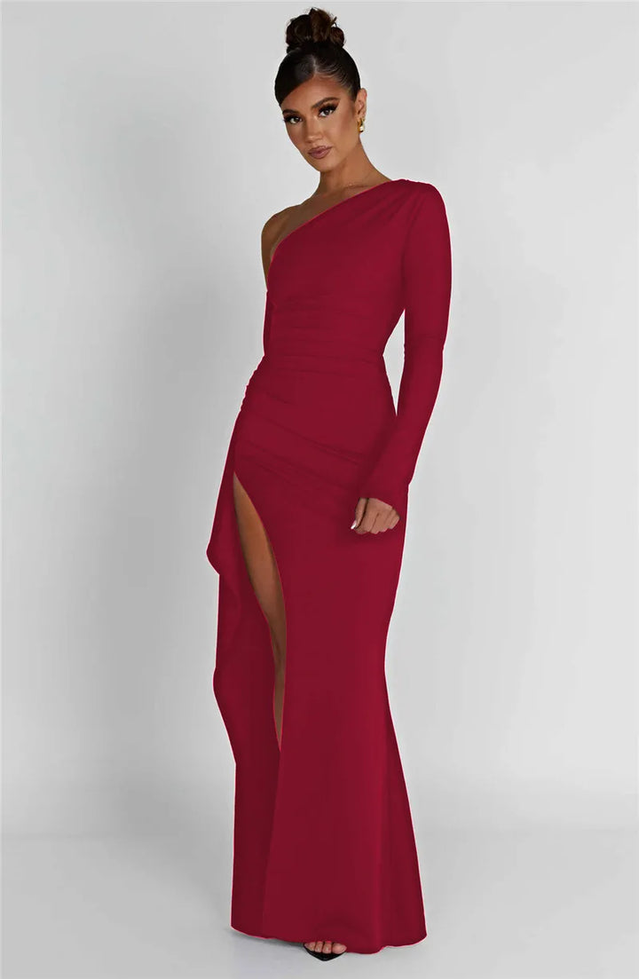 Cerenya | Asymmetric Elegance Maxi Dress