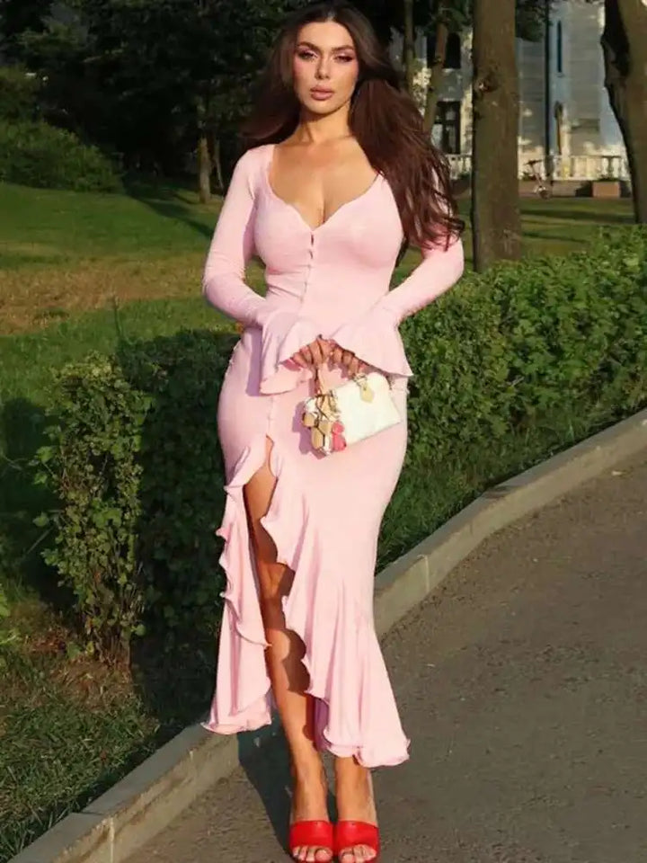 Melioraé | Ruffled Elegance Maxi Dress