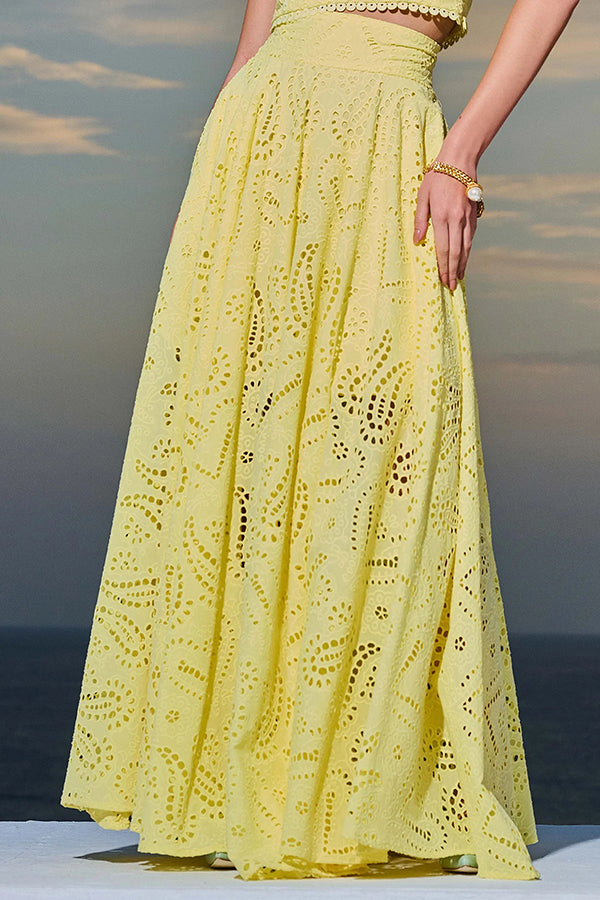 Eliana Two-Piece Set – Summer Look with Maxi Skirt & Embroidery